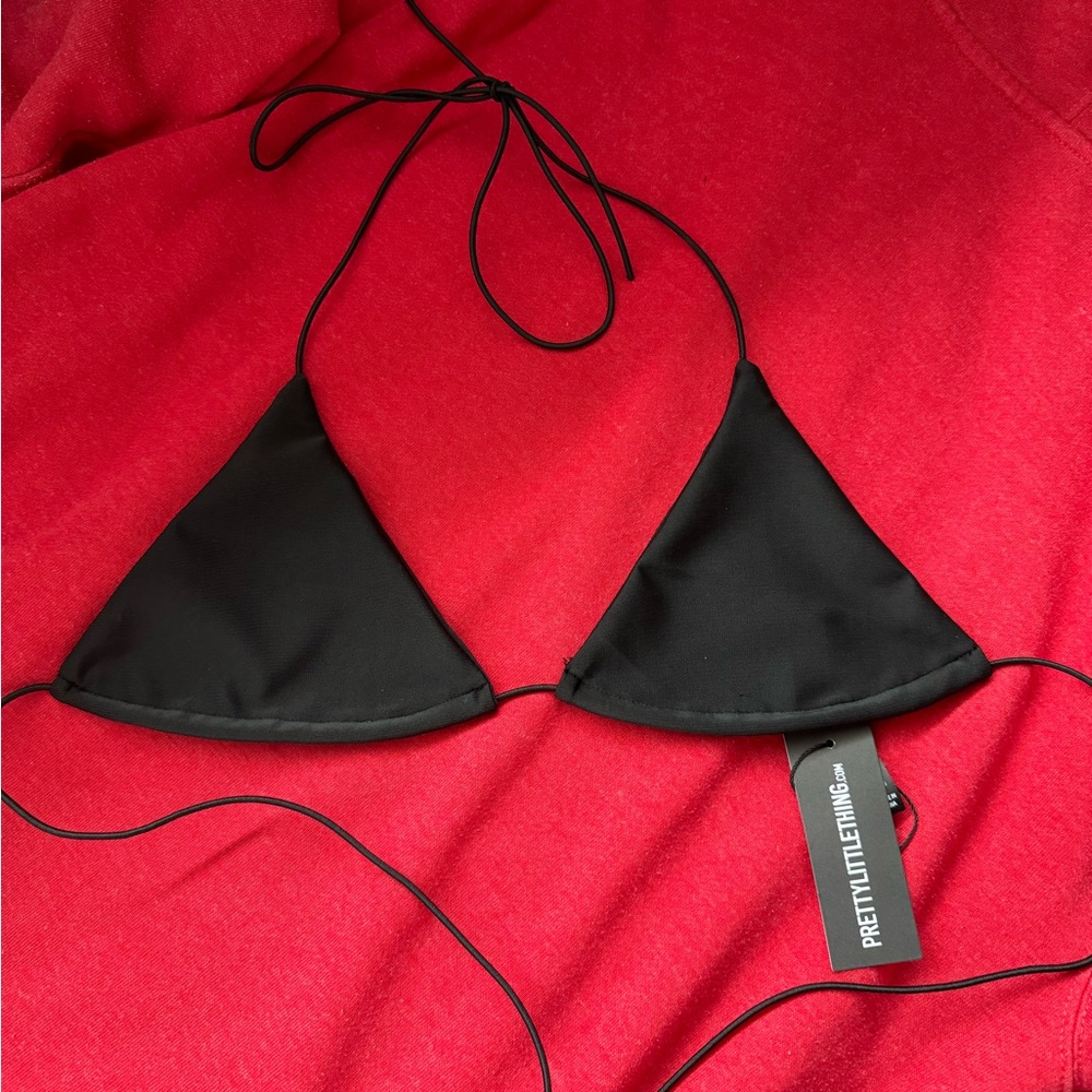 BLACK TIE STRING TRIANGLE BIKINI *New with tags*